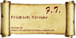 Fridrich Tirzusz névjegykártya